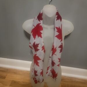 3/$10 Red and White Maple Leaf Scarf